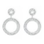 Large Round Earrings Encrusted With Diamantes