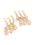 Goldair Gold Cubic Zirconia Triple Layered Earrings