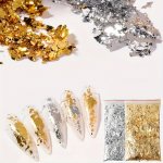 Golden Foil Flakes For Resin Metallic Foil Flakes Imitation Golden Silvery Foil Flakes Metallic Leaf For Nails Painting Crafts S