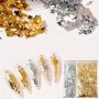 Golden Foil Flakes For Resin Metallic Foil Flakes Imitation Golden Silvery Foil Flakes Metallic Leaf For Nails Painting Crafts Slime And Resin Jewelry Making