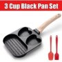 3 Cup Black Pan Set Healthy Fried Egg Pan Skillet Nonstick 4 Cup Omelette