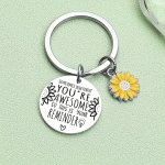 Daily Reminder Key Ring Sunflower Key Chain Stylish Bestie Key Chain Sister In Law Key Chain For Women