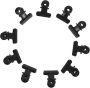 10PCS Medium Black Round Binder Clips 22MM Small Document Clamps Office