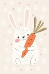 Bunny And Carrot Canvas Print - 600MM X 600MM