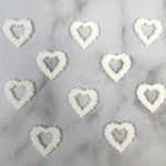 White Resin Heart Rose White X10