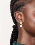 Goldair Gold Plated Cubic Zirconia Vine Fan & Pearl Drop Earrings
