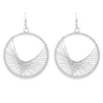 Round Hanging Earrings With Interwoven Design