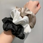 3PCS Shiny Large Hair Ties Elegant Hair Scrunchies Stretchy Hair Bands Rubber Band For Women Daily Uses For Daily Decoration