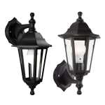 Nerina Outdoor Wall Lantern Light 6 Panel Up down Black
