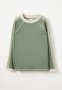 Cotton On Flynn Long Sleeve Raglan Rash Vest - Swag Green/rib Stripe Panel