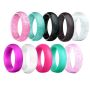 Silicone Rings Women 10 Set Glitter Bright Rings