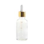 50ML Clear Glass Aromatherapy Bottle With Pipette - White & Gold Collar 18 89