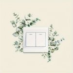 1PC Green Plant Leaf Switch Sticker Living Room Entryway Dormitory Home Decoration Wall Sticker Self-adhesive Sticker Aesthetic