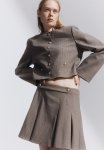 Pleated MINI Skirt - Beige & Checked
