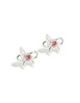 Waterproof Stainless Steel Bow & Pink Cubic Zirconia Stud Earrings