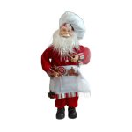Santa With Apron And Gingerbread Man 16X21X45CM