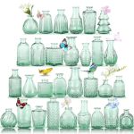Glass Bud Vases In Bulk Set Of 30 Pcs Small Glass Vases For Flowers As Wedding Centerpieces For Tables Clear Flower Vases Suitbl