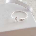Isla 925 Sterling Silver Cz Whales Tail Ring - Size 8