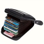 Men's Sleek Faux Leather Zipper Wallet - Casual Style With Card Holder