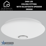 24W LED Ceiling Fitting With Bluetooth Speaker - 380MM