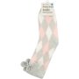 Clicks Argyle Sherpa Slipperswith Gel Pads Grey & Pink