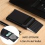 1pc Men's Slim Aluminum Wallet With Elasticity Back Pouch ID Credit Card Holder Mini RFID Wallet Automatic Pop Up Card Case Purse