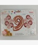 Casey 13PC Rose Gold And White Balloon Set NR.9