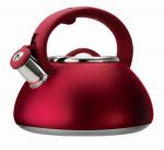Round Bottomed Stainless Steel Whistling Kettle 2.6L Black Red Blue