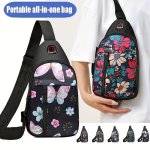 Nylon Crossbody Shoulder Bag For Women - Casual Lightweight Chest Pack With Adjustable Strap Zipper Closure And Polyester Lining