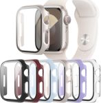 6-PACK Case Compatible With Apple Watch Series 11 10 46MM With Tempered Glass Screen Protector Qckanlj Ultra-thin Hard PC Protec