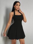 Backless Halter Neck MINI Dress Elegant Sleeveless Dress For Spring & Summer Women's Clothing
