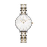 Petite Lumine Bezel 5-LINK Two-tone Mop Women S Watch DW00100665