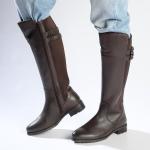 Arla Leather Rider Boot - Chocolate - 9