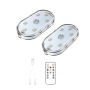 2 Pieces USB Rechargeable Car LED Lights 7 Colors With Remote Control