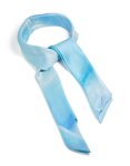 Blue Fabric Striped Tie-dye Scarf