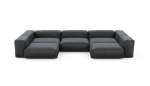 U-shape Sofa - Velvet - Dark Grey - 377CM X 199CM