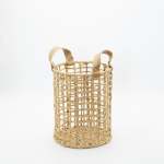 Paper Rope Woven Basket With Handles - Small 20 X 25CM