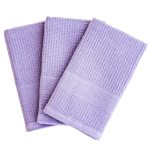 Luzia Premium Purple Kitchen Towels Stylish And Absorbent - Waffle Weave Dish Towels Turkish Cotton Set Of Three Lavender