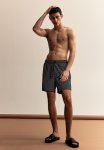Seersucker Swim Shorts - Black & Patterned