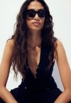 Cat-eye Sunglasses - Black