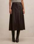 Isla Vegan Leather Midi Skirt - 16 Royal Berry