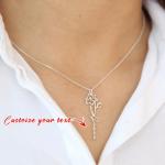 1PC Custom Name Pendant Necklace With Birth Flower Personalized Gift Birthday Gift Mother's Day Gift For Wife Custom Words Only