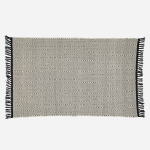 Dhurrie Natural Diamond Rug - Black - Medium