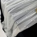 1PC Artificial Pearl Decor Table Flag White Pearl Tulle Table Runner Wedding Decoration Extra Long Table Runner For Wedding Arch