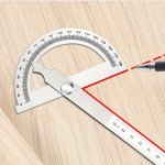 Professional Carpenter's Square Protractor Ruler: Measuring Tool With Stainless Steel Body
