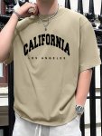 California Printed Men's Casual Trendy Fashion Crew Neck T-Shirt