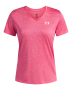 Under Armour Women's Tech Twist V-neck Short Sleeve T-Shirt - Pink/white