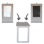 Spacesave Fold Up Wall Mounted Desk Combo 100X60CM - Wood Marble