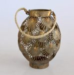 Palm Gold Metal Leaf Lantern 51X30CM