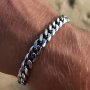 1pc Stainless Steel Cuban Chain Bracelet For Men Outdoor Sports Hip Hop Bracelet